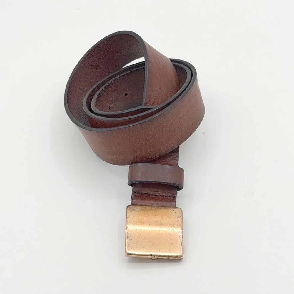 American Eagle Leather Belt Men 34 Brown Rugged Distressed Heritage Rustic